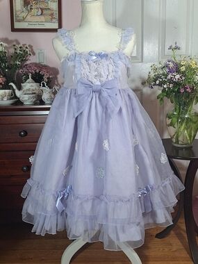 Angelic Pretty Lilac Floral Appliqué JSK | Sweet Lolita Jumper Skirt